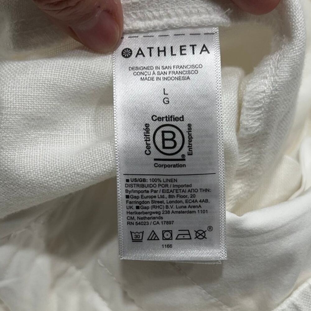 Athleta Women's Retreat Linen Wide Leg Pant Color White Size Large - Picture 5 of 13